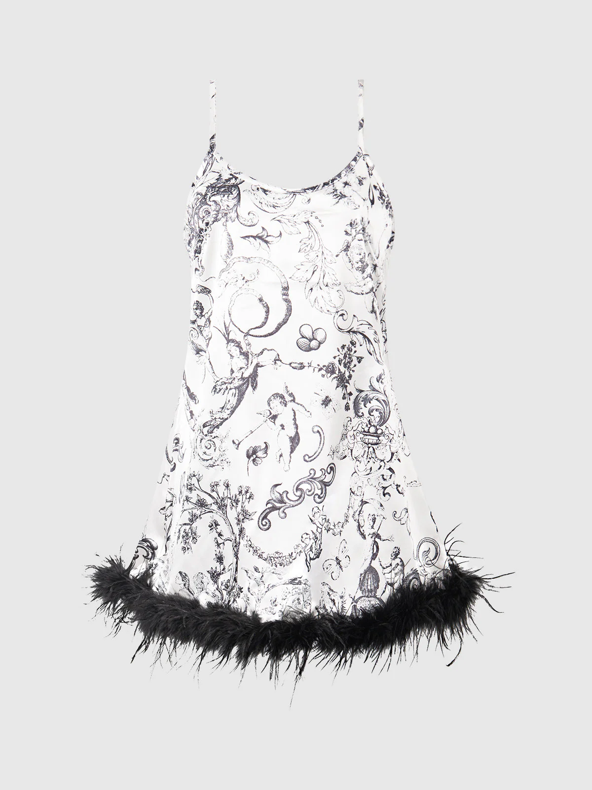 Scarlett Satin & Feather Sleep Slip - Image 9