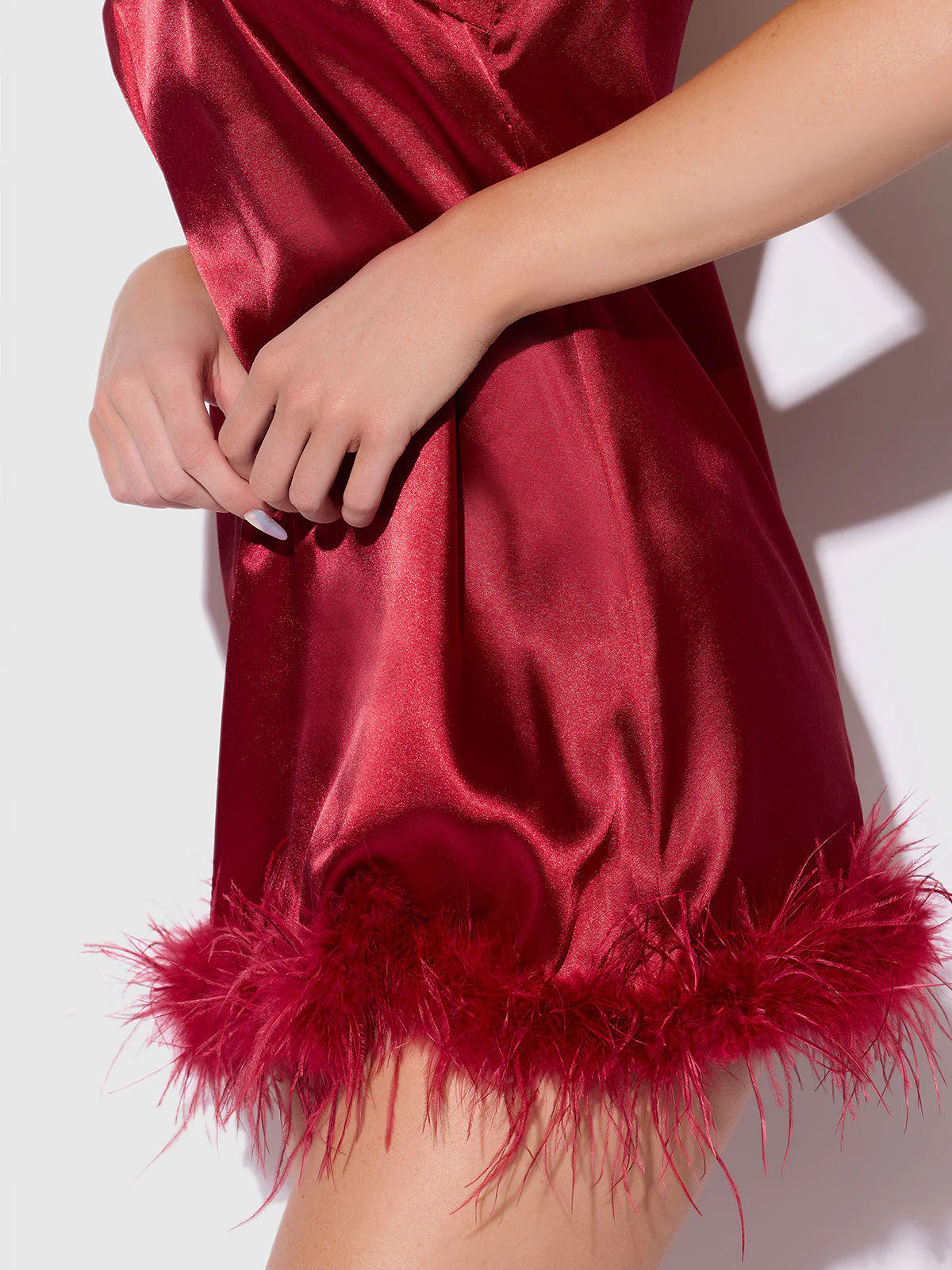 Scarlett Satin & Feather Sleep Slip - Image 4