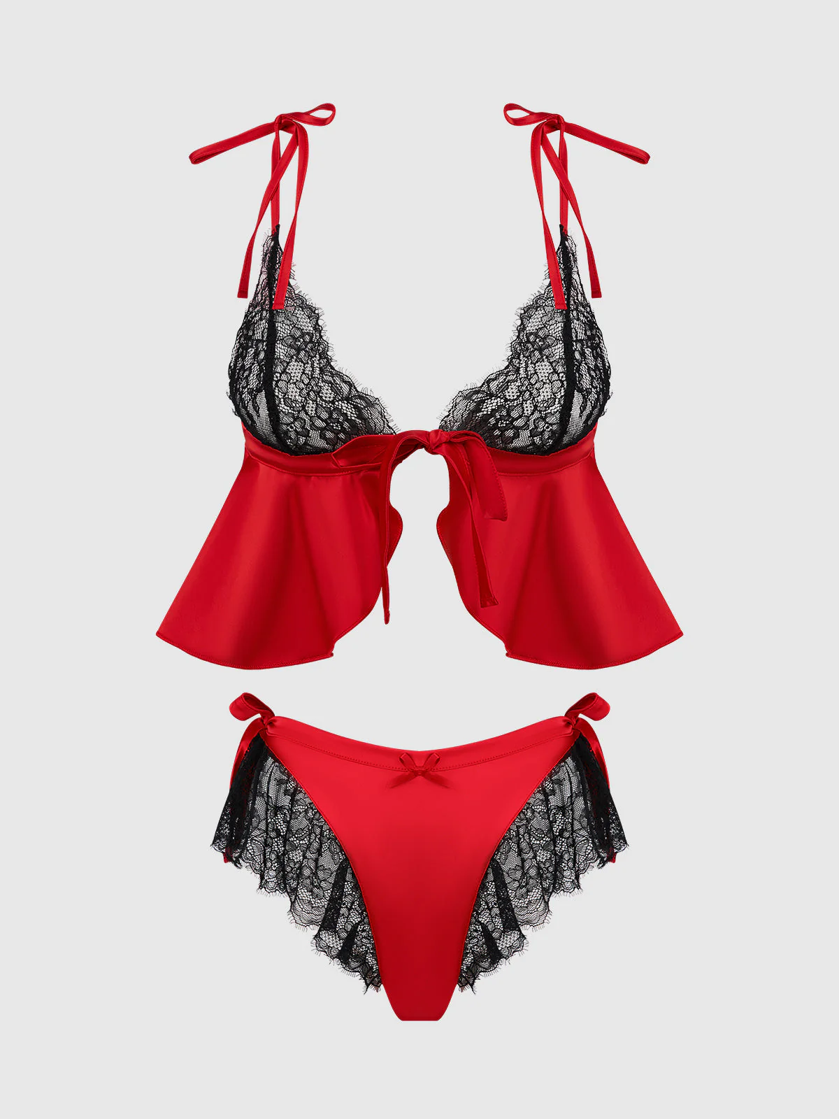 Scarlett Satin Sleep Tie Cami & Shorty Set - Image 14