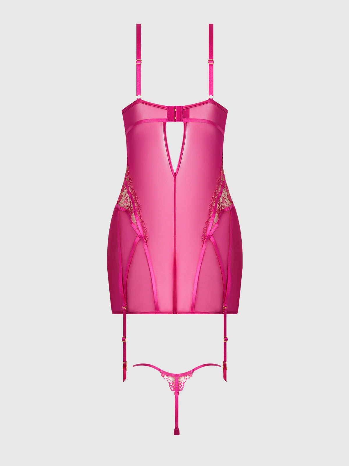 Venus Lace Strappy Chemise & G-String Set - Image 13