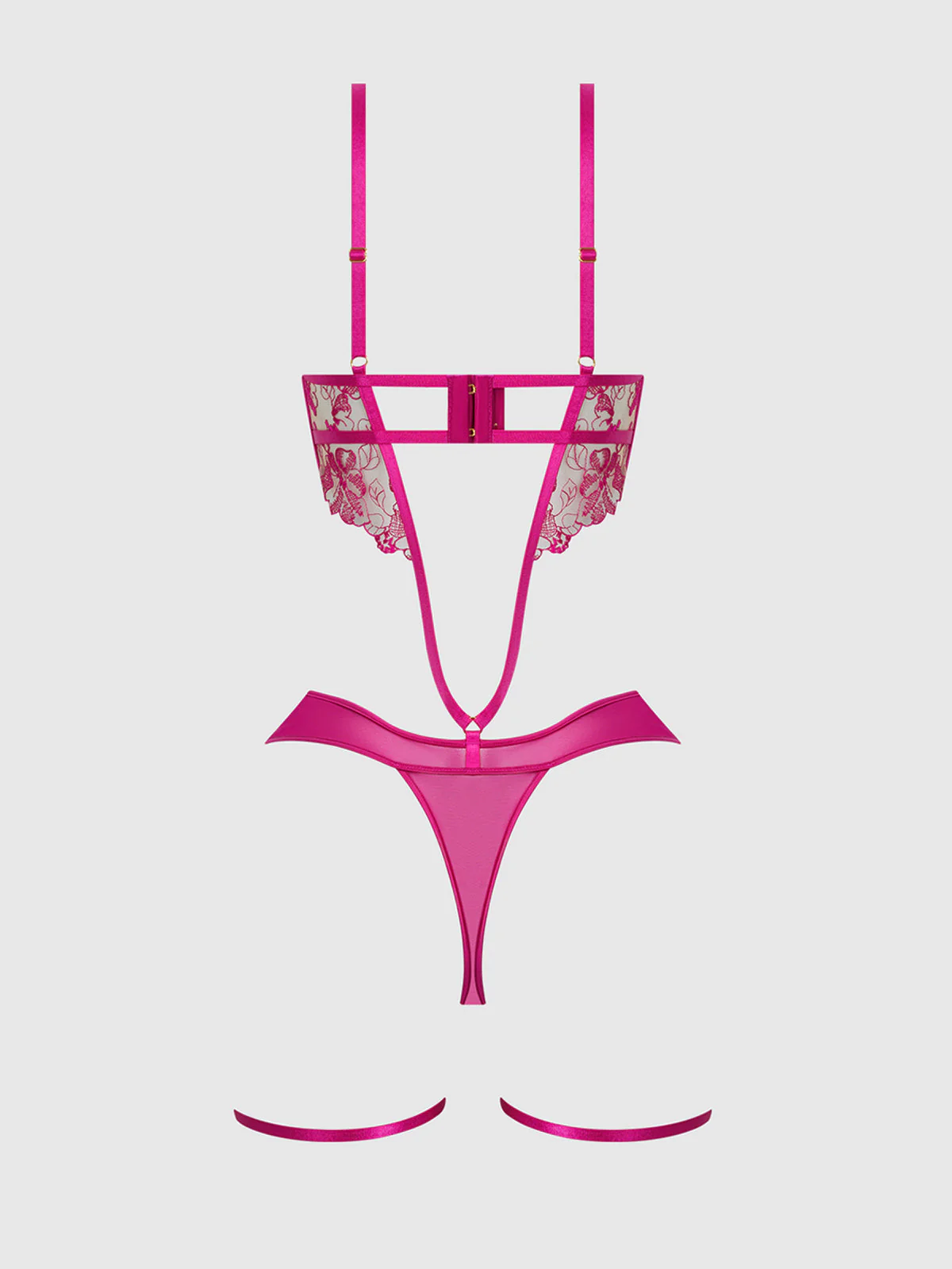 Venus Lace Strappy & Thigh Gartered Teddy - Image 12